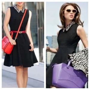 Kate Spade Rissa Fit And Flare Black Dress Knee Length Size 8